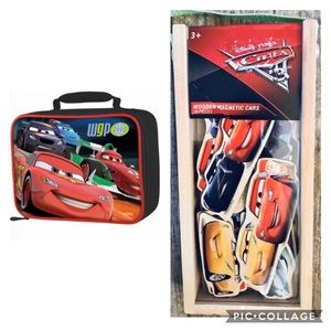 Lunchbox And Wooden Magnetics Cars - Disney Pixar